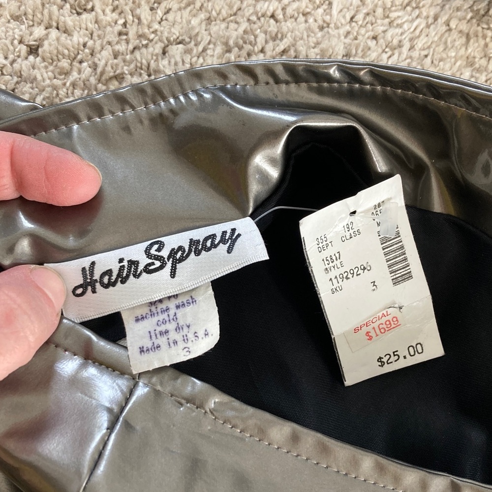 Guess jeans, gunmetal, gray leather jacket and mini skirt size 3 - Picture 2 of 6